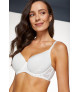 Eclipse biustonosz usztywniany, gładki z koronką - kremowy